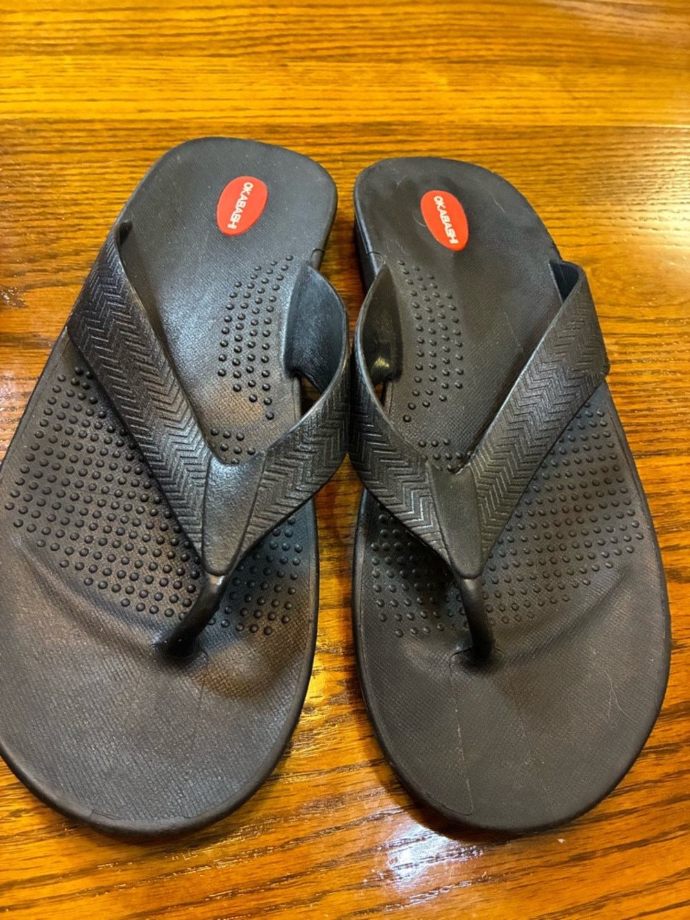 Okabashi Black Flip-Flops Sandals XXL Made in USA